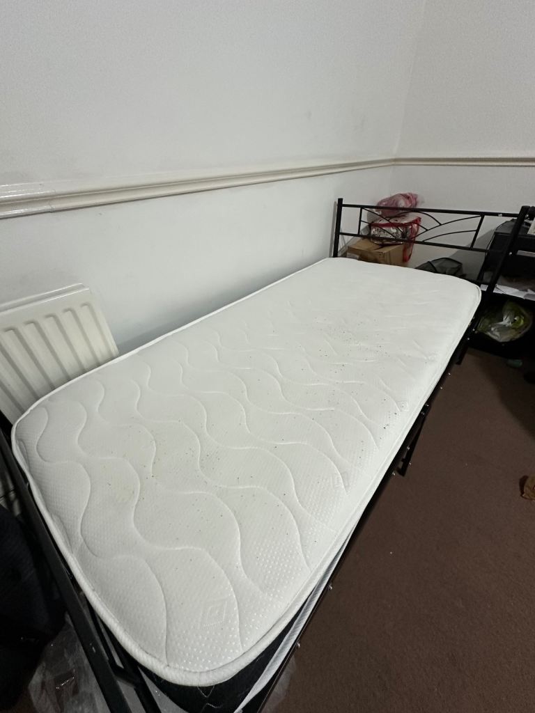 Single Bed Frame + Mattress – Good Condition – £50