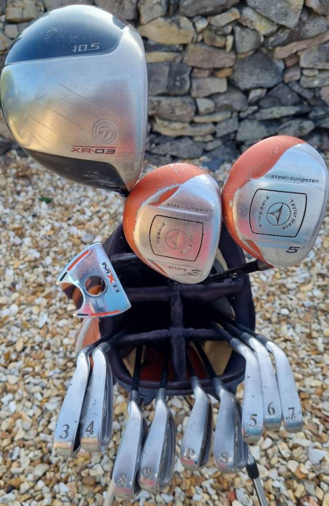 Taylor Made driver, 3 & 5 woods, Trilogy Graphite 3-SW, Dunlop MX2 putter, Ping stand-bag & MORE ++