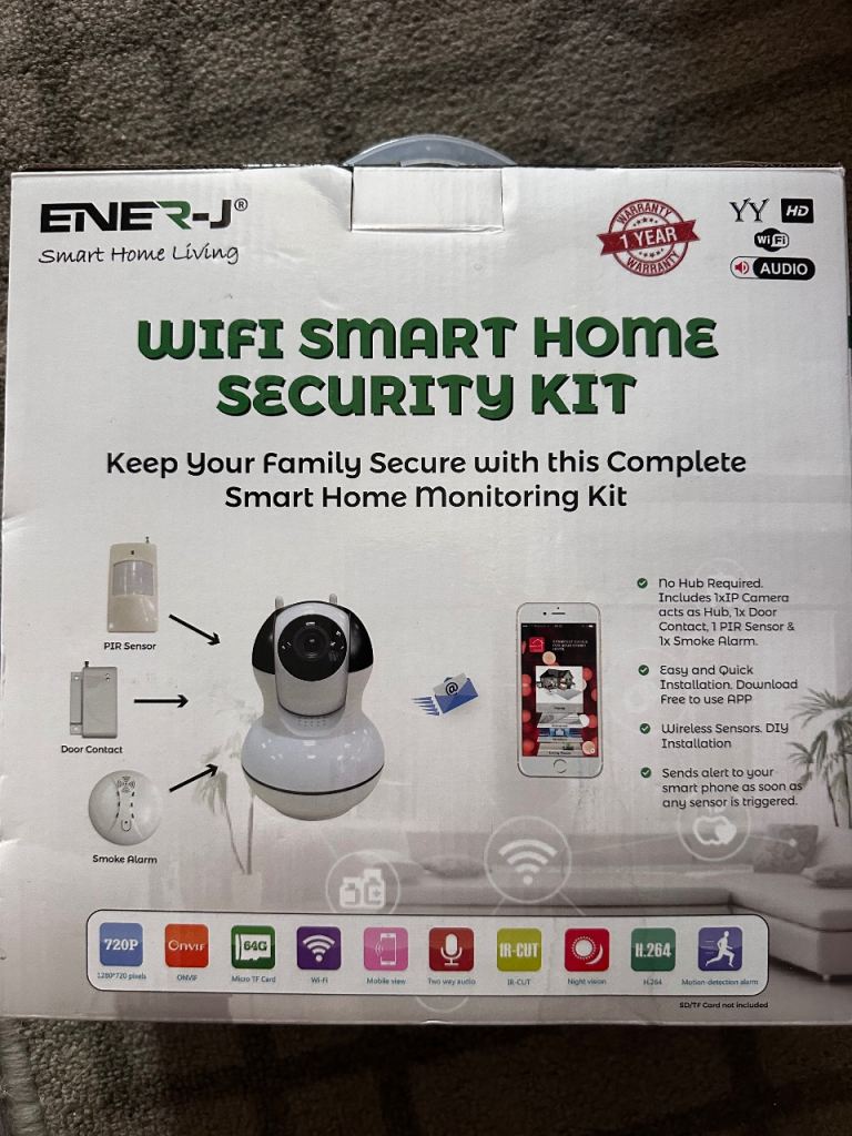 ENER-J Smart Home WiFi Security Kit – New & Boxed