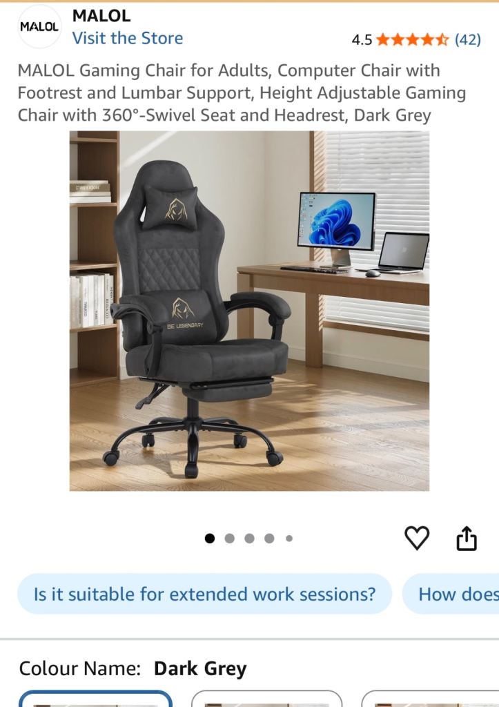 2 x Gaming Chairs for Sale - £55 each