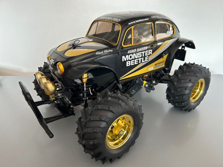 UPGRADED TAMIYA MONSTER BEETLE RC CAR NEVER USED
