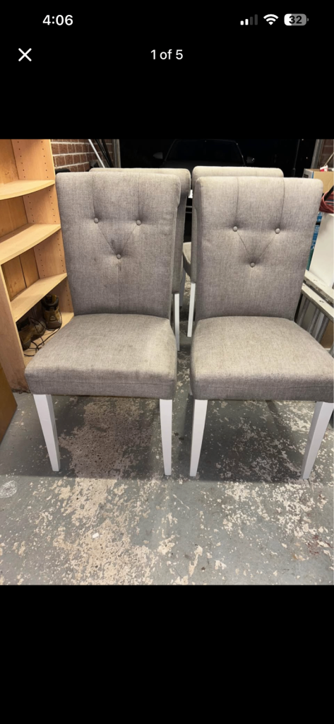 image for 4 Grey Dining Chairs - Open To Offers