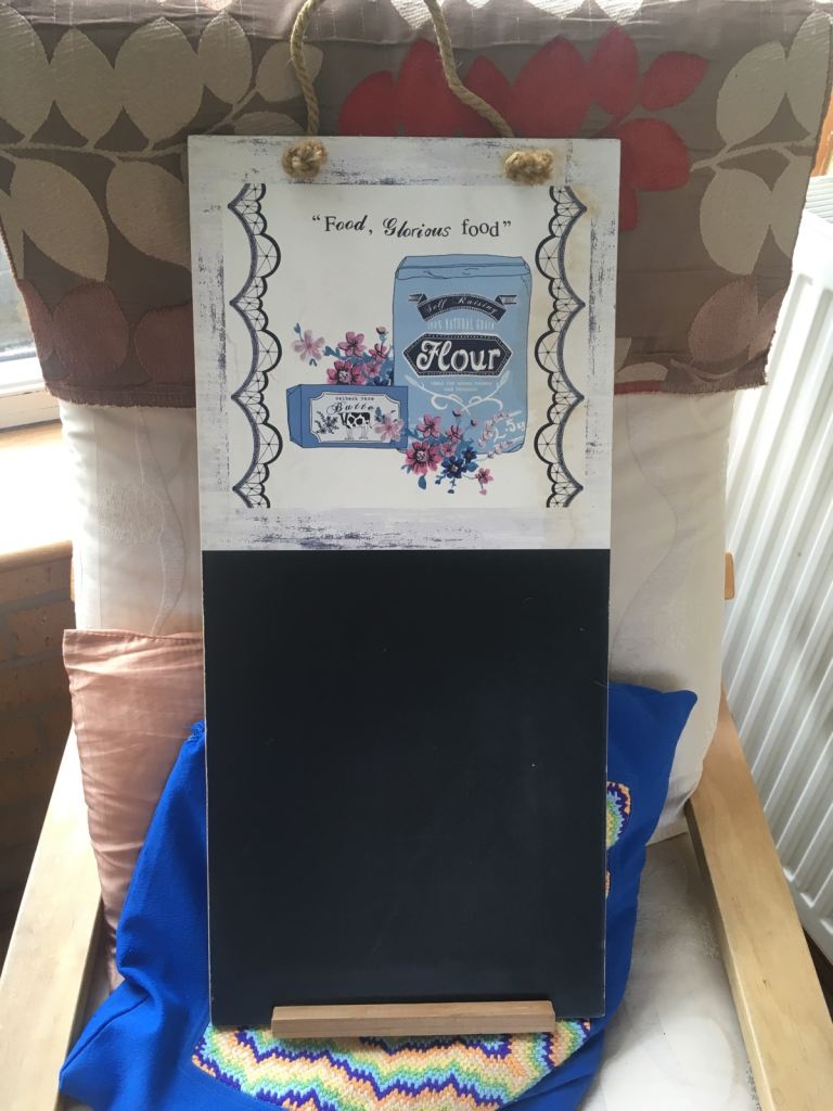 Kitchen or cafe notice board/chalk board 30 x 64 cms ,