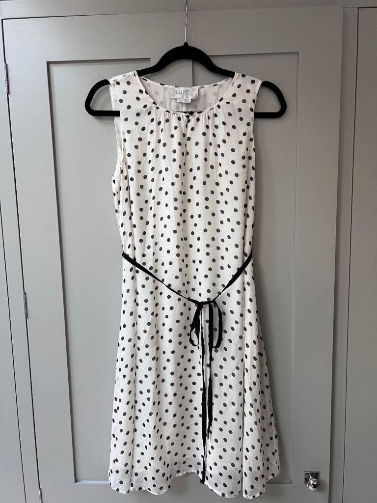 Seraphine Luxe Pure Silk Polka Dot maternity dress