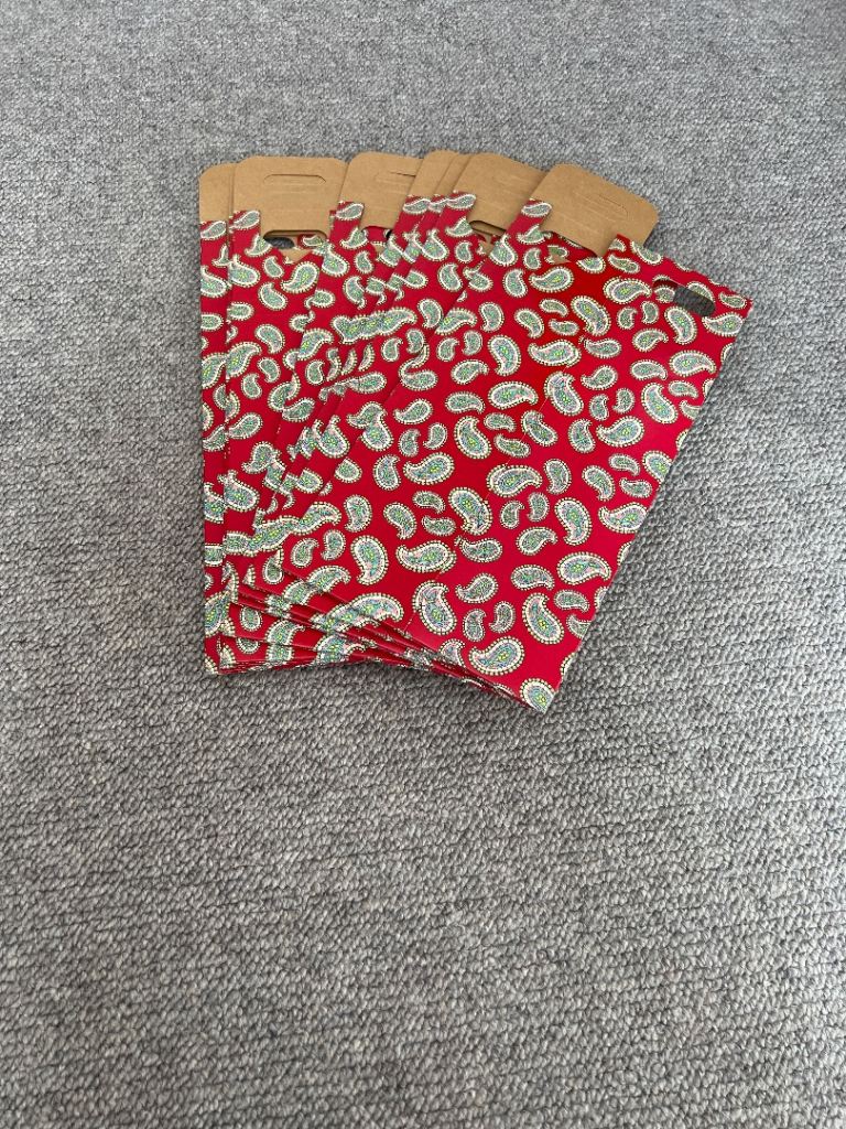 New Red Paisley Pattern Paper Gift Bags - Pack of 5