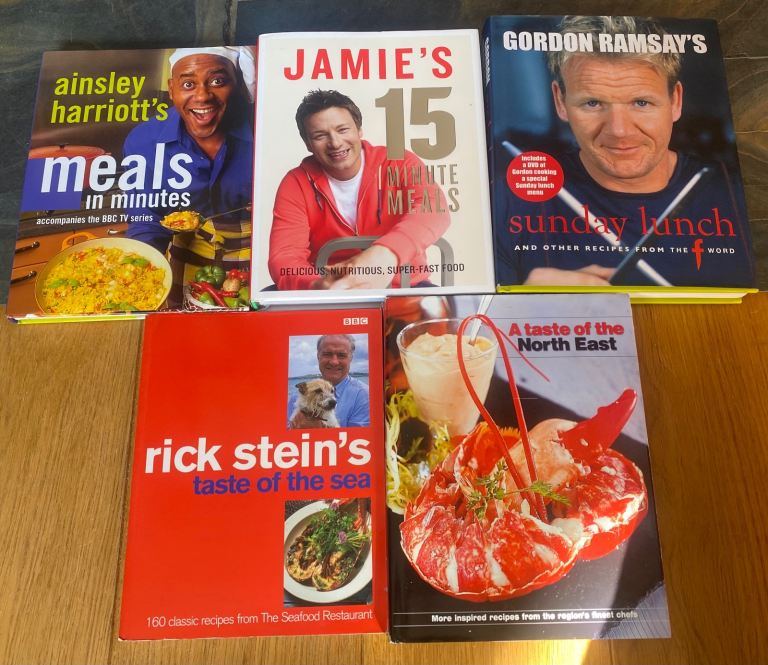 Bundle of Cookbooks, Jamie Oliver, Rick Stein, Gordon Ramsay, etc