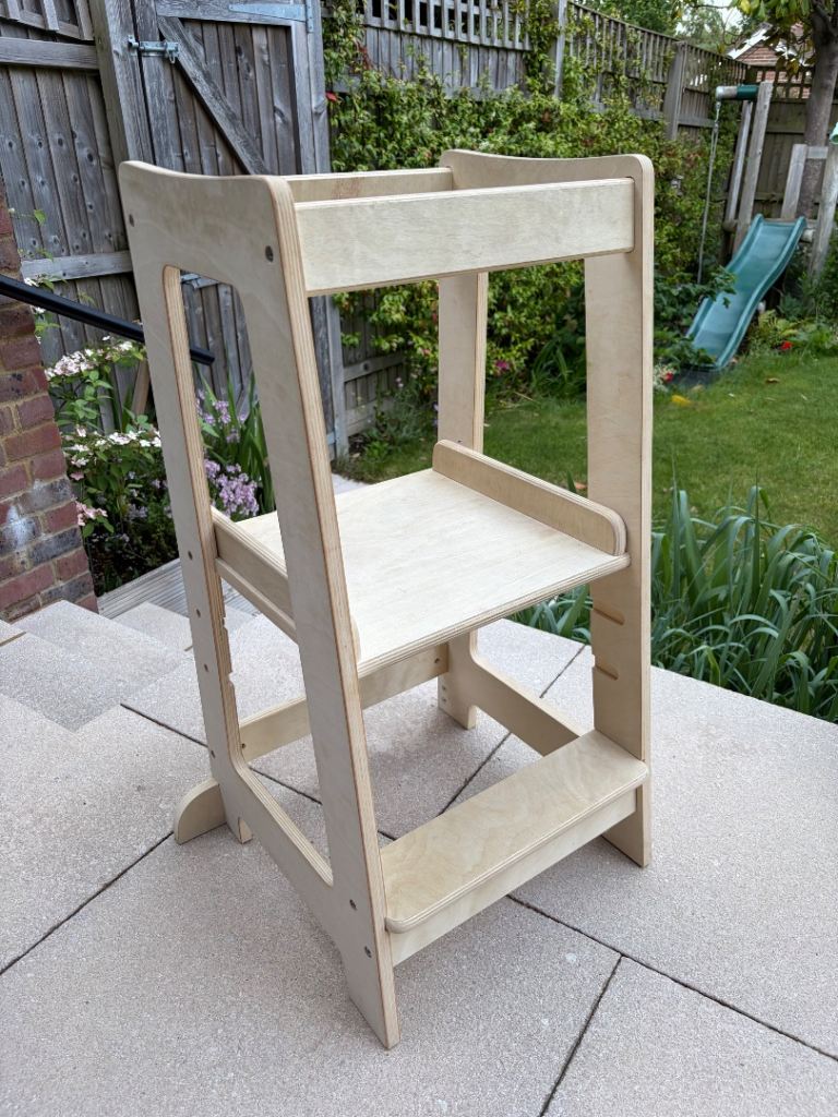 Montessori Toddler Tower, learning tower, kitchen helper, natural wood