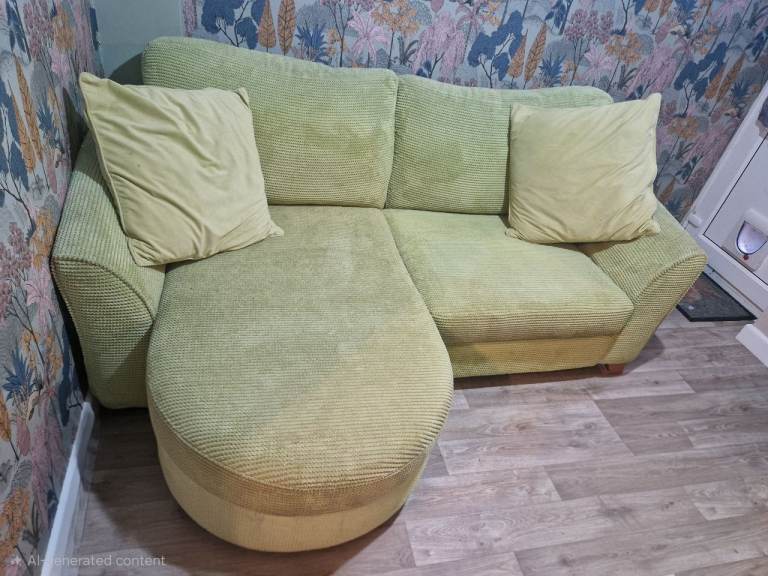 Lime green DFS sofa