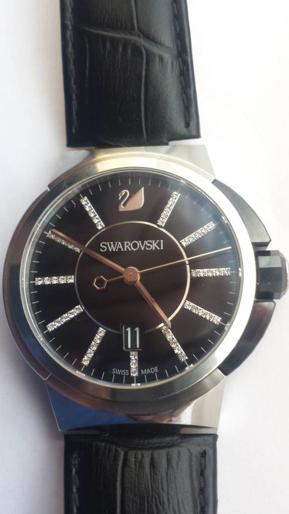MENS SWAROVSKI 1094350 Piazza Grande Swiss Made Strap Watch Boxed