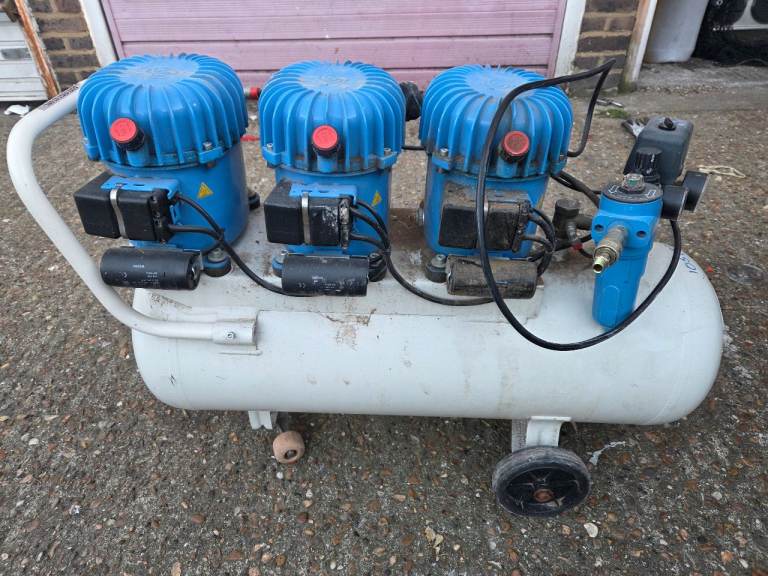 Silent Air Compressor – 50L Tank, Triple Motor (ABAC / MGF)