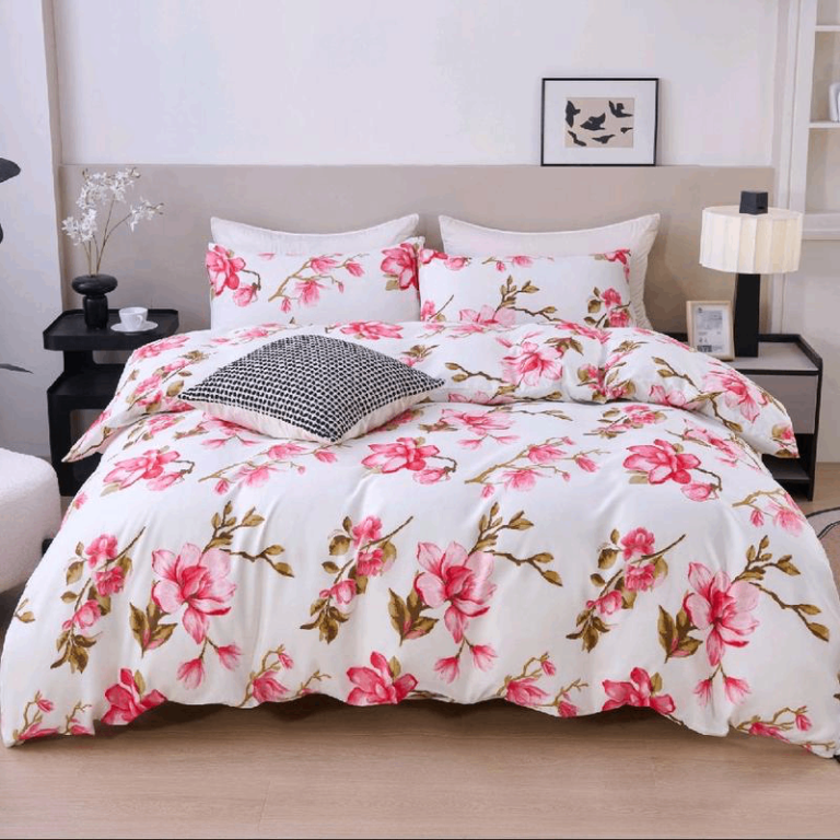 4-Piece Luxury Marble Effect, & Grandline Print Duvet Cover Set