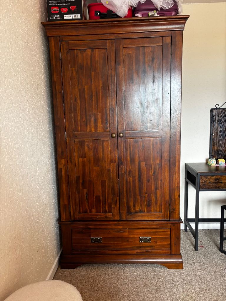 Dark wood wardrobe 