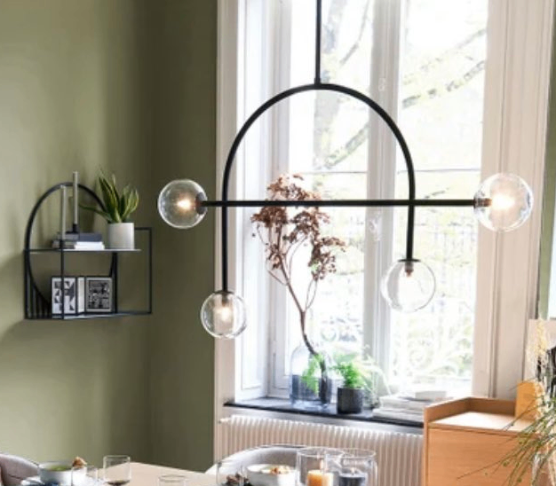 💡 NEW La Redoute Macha Metal Glass Chandelier Black Lighting Ceiling Light Living Dining Room £210