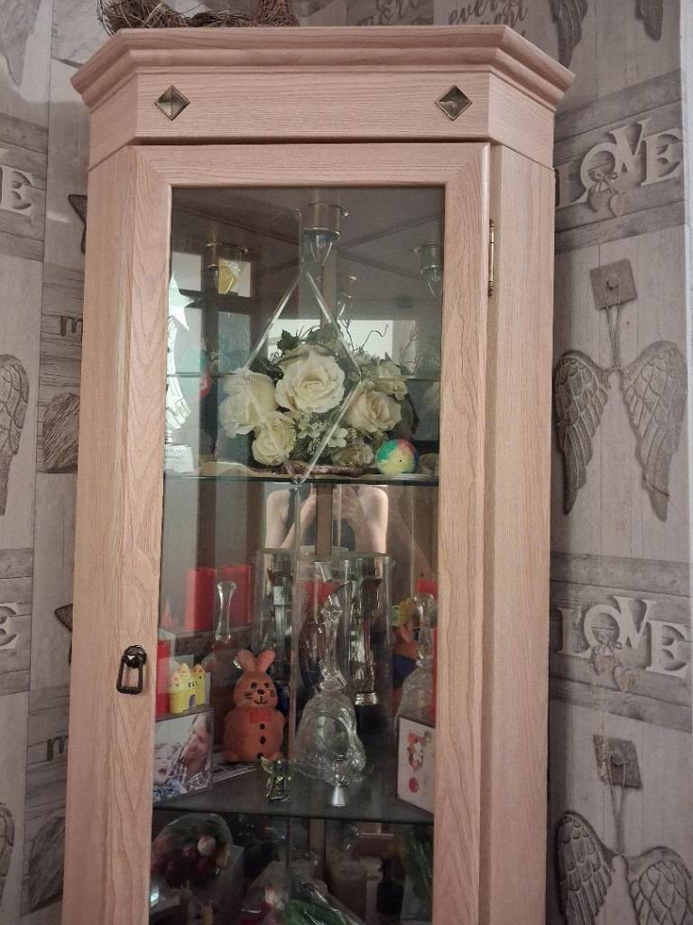 Corner Display Cabinet with Glass Door and Storage - £20