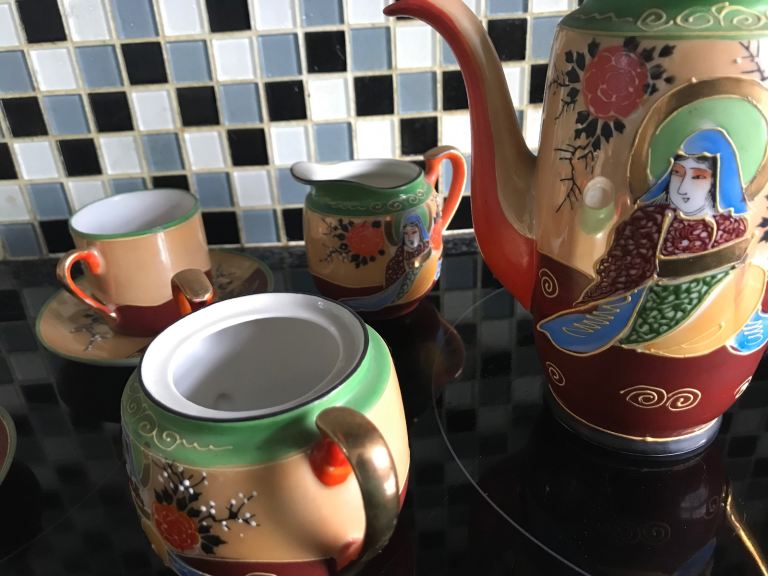 image for Vintage samurai China tea set hand painted