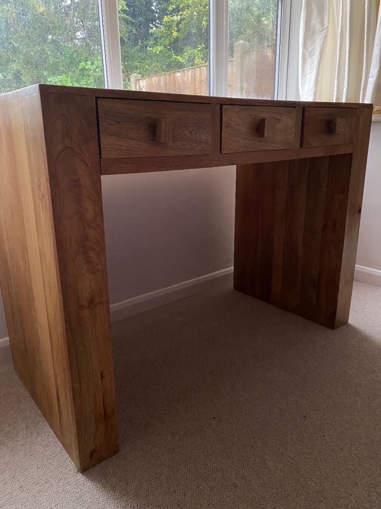 Mango wood desk table 3 drawer STUNNING 