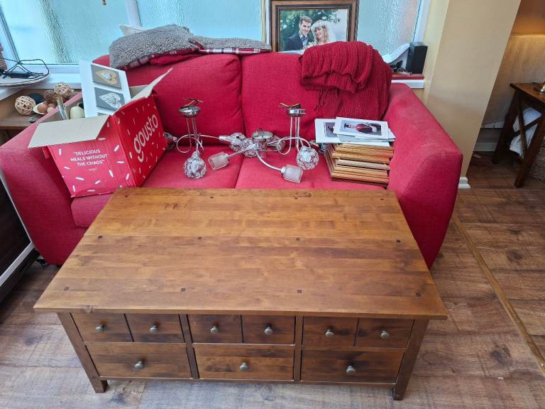 Red setee for sale (not best photo sorry as in.middle of refurb)