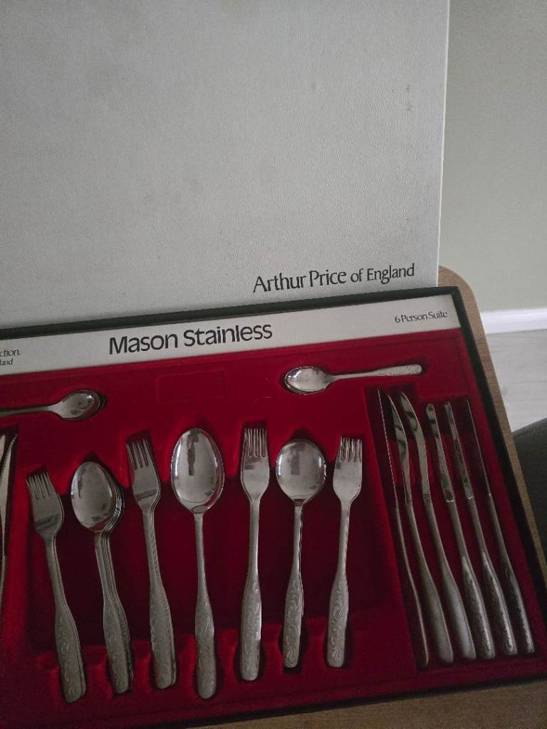 Arthur Price of England Stainless Steel 6 Person Cutlery Set Vintage 
