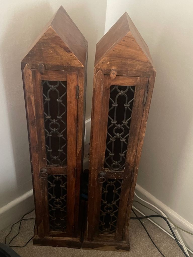 Pair of Wooden CD style / size Display Cabinets - Good Condition