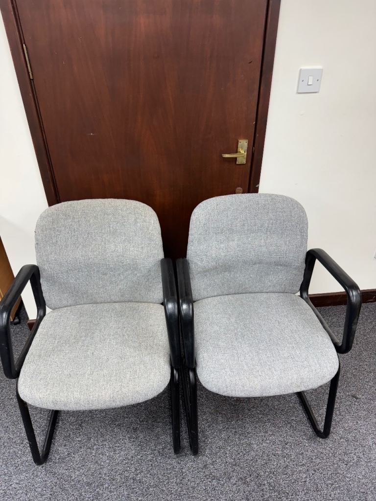 2x grey office chairs for collection Telford