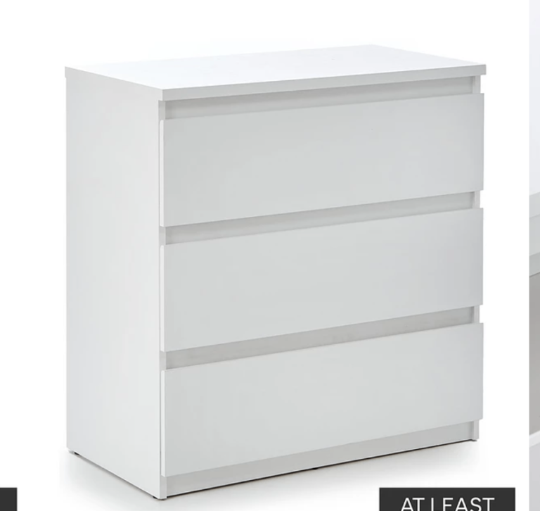 Lisson 3 Drawer Chest - White