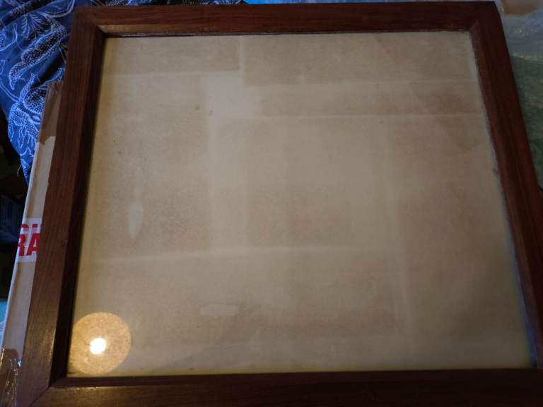Antique large Wooden Picture Frame with Glass – perfect Condition
