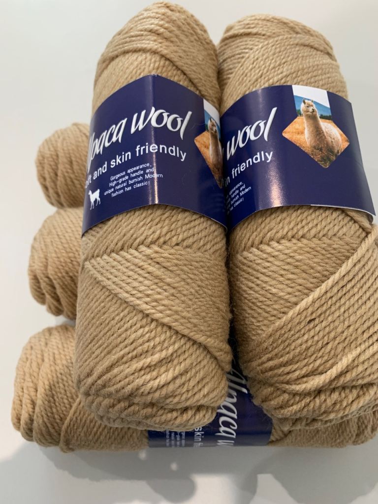 95% Alpaca Yarn 5% acrylic crochet knitting DK Caramel Toffee 5x 100g balls New