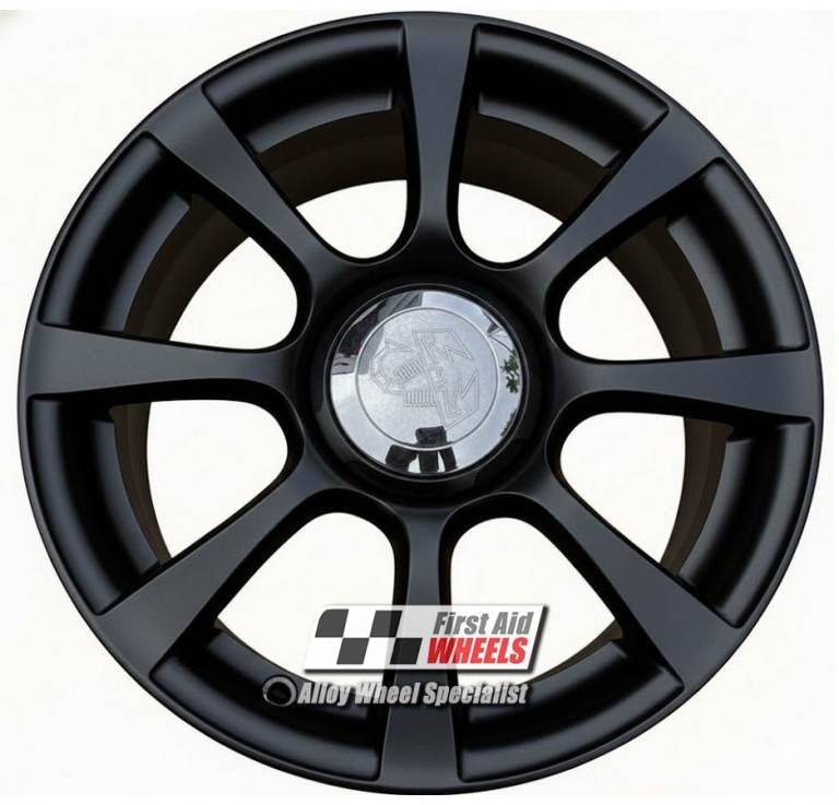 R655BS Swap FIAT 500 595 ABARTH 4X 16'' GENUINE 8 SPOKE SATIN BLACK ALLOY WHEELS