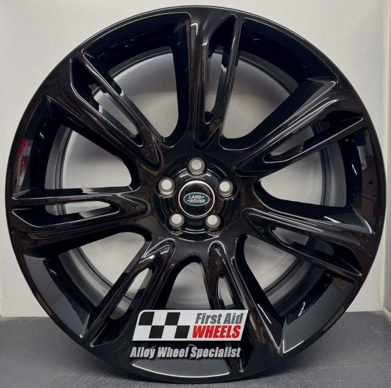 R648BG Swap RANGE ROVER VELAR 4x 20'' GENUINE STYLE 7014 BLACK ALLOY WHEELS