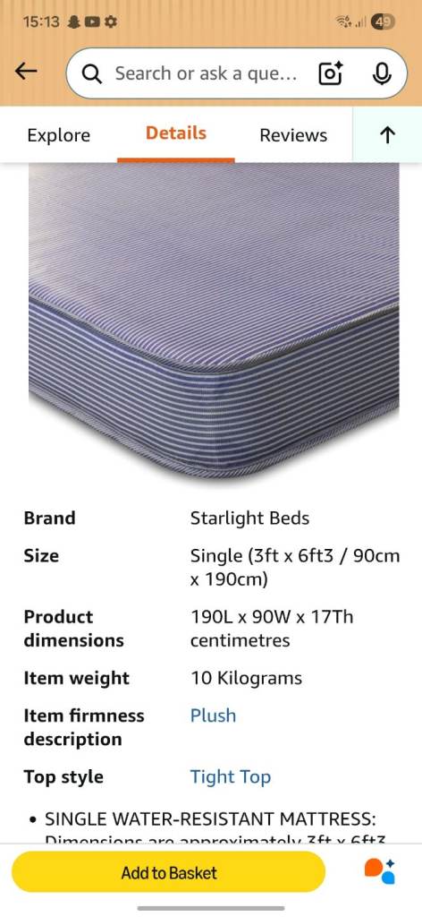 Single cabin bed with water proof mattress 