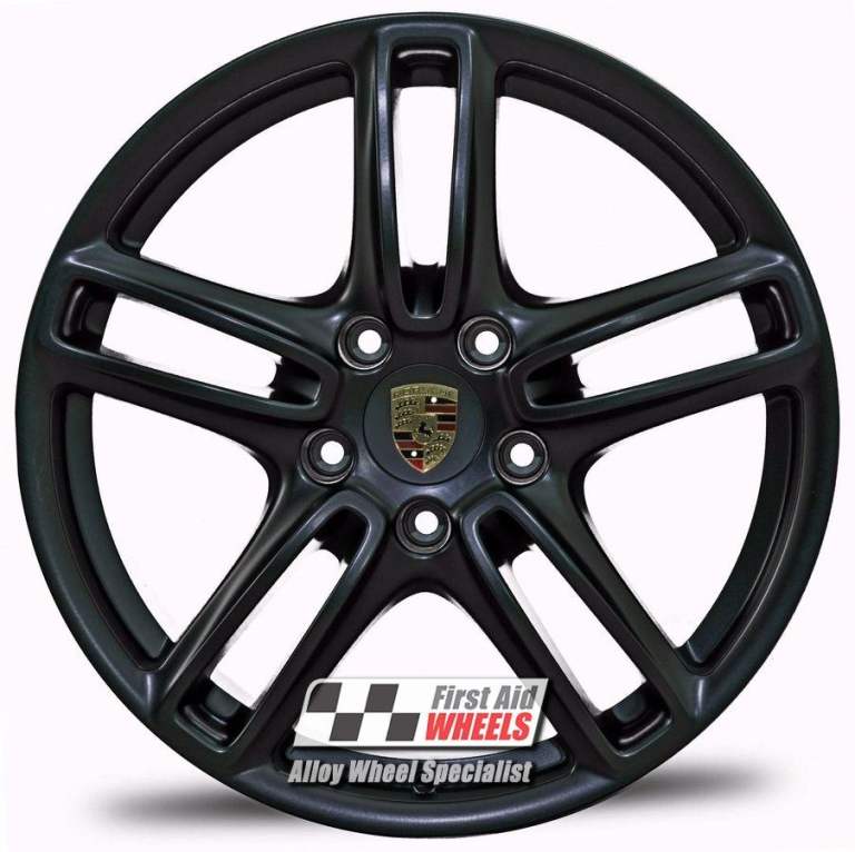R623BS Swap PORSCHE PANAMERA 971 4X 19'' GENUINE SATIN BLACK ALLOY WHEELS