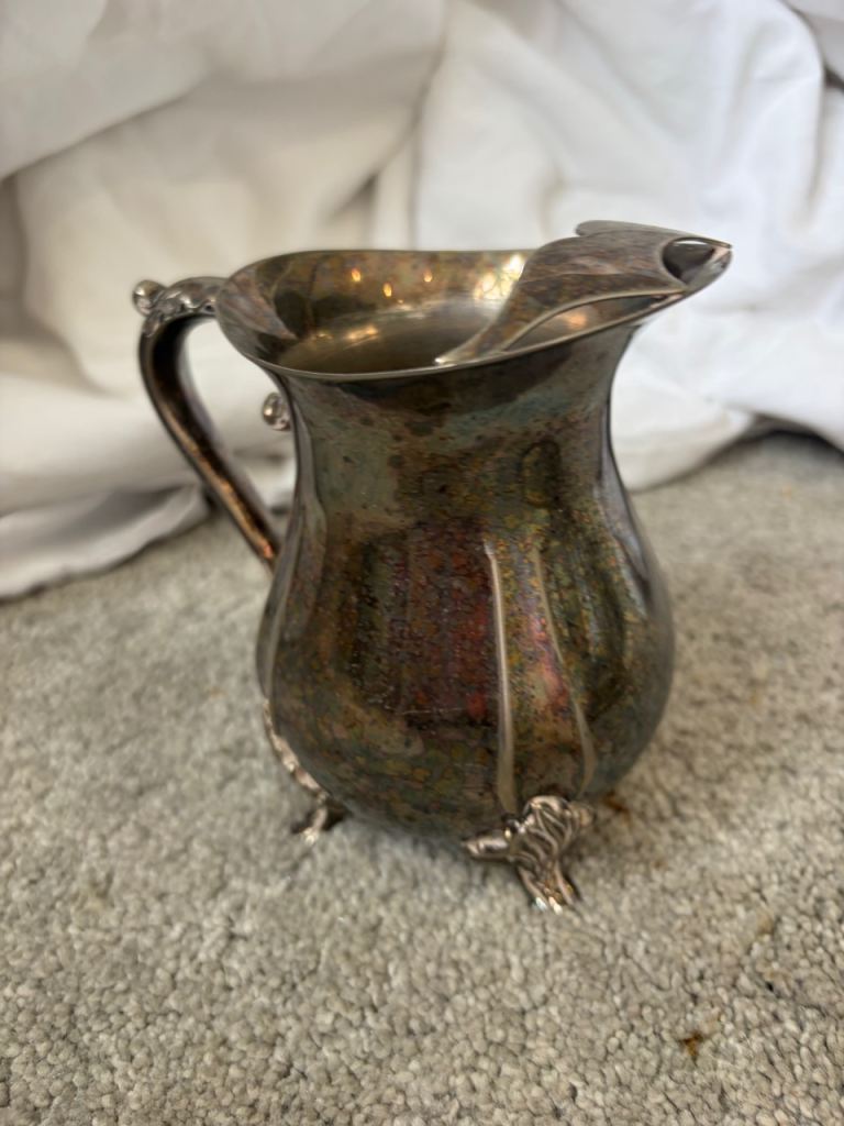 Vintage Silver plated Metal Cream Jug with lip