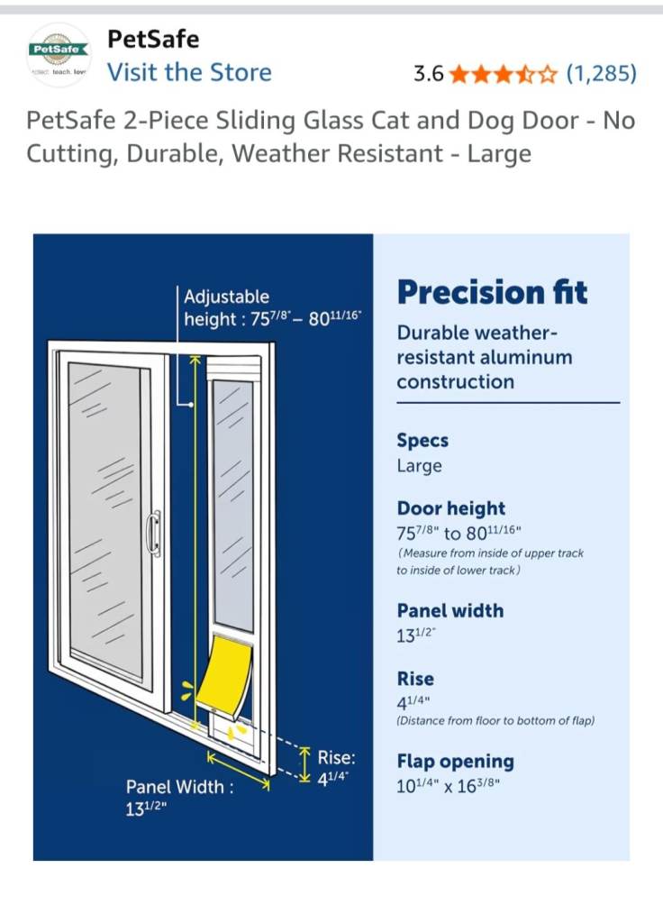 PetSafe Sliding/ Patio Dog Door Insert 