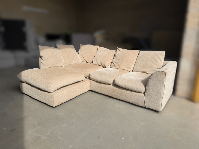 Small Beige Corner Sofa (Delivery Available)