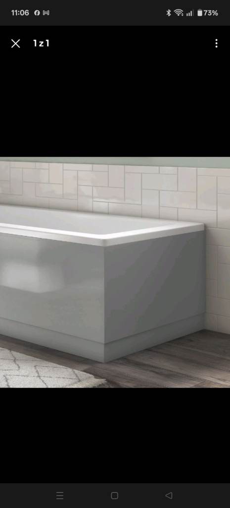 Ashford L shape bath end panel-grey gloss 70x54 cm