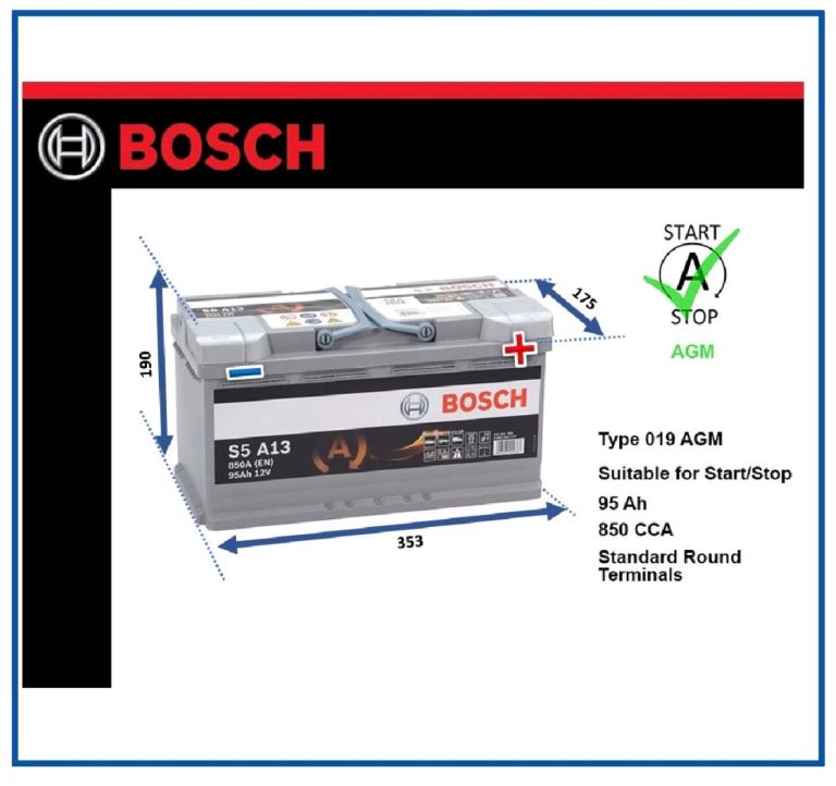  Free Car Battery - Bosch S5 A13 95ah 850cca 