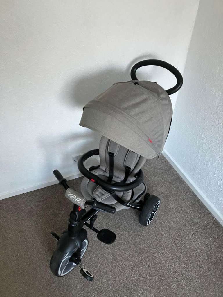 TRIKE QPLAY Prime 6 in 1 Kids Trike/Buggy Grey with NEW Rain Cover FOLDABLE (From a Smoke Free Home)