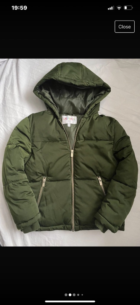 Outfit kids green puffer jacket 