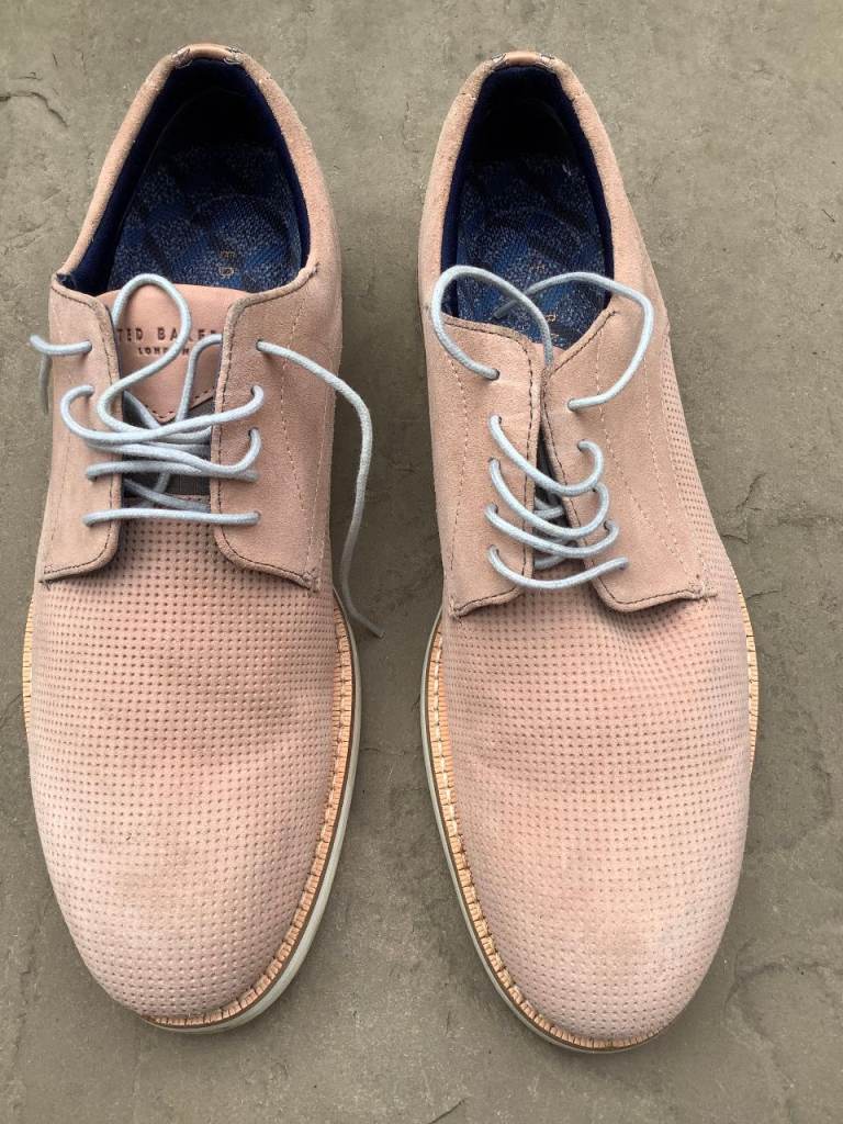 Ted Baker Men's Suede Lace-Up Shoes – pink, good Condition