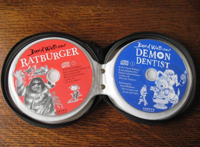 David Walliams 8x audio books on 27 CDs in metal tin, Bumper