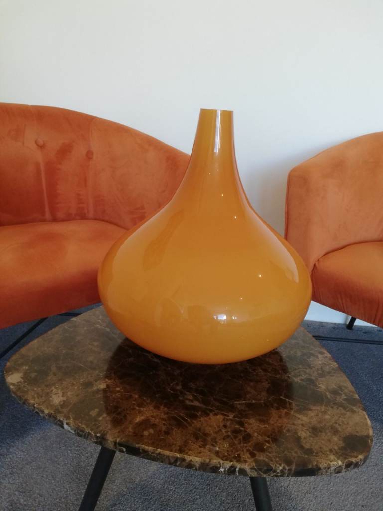 Vintage gold / amber glass pendant light shade