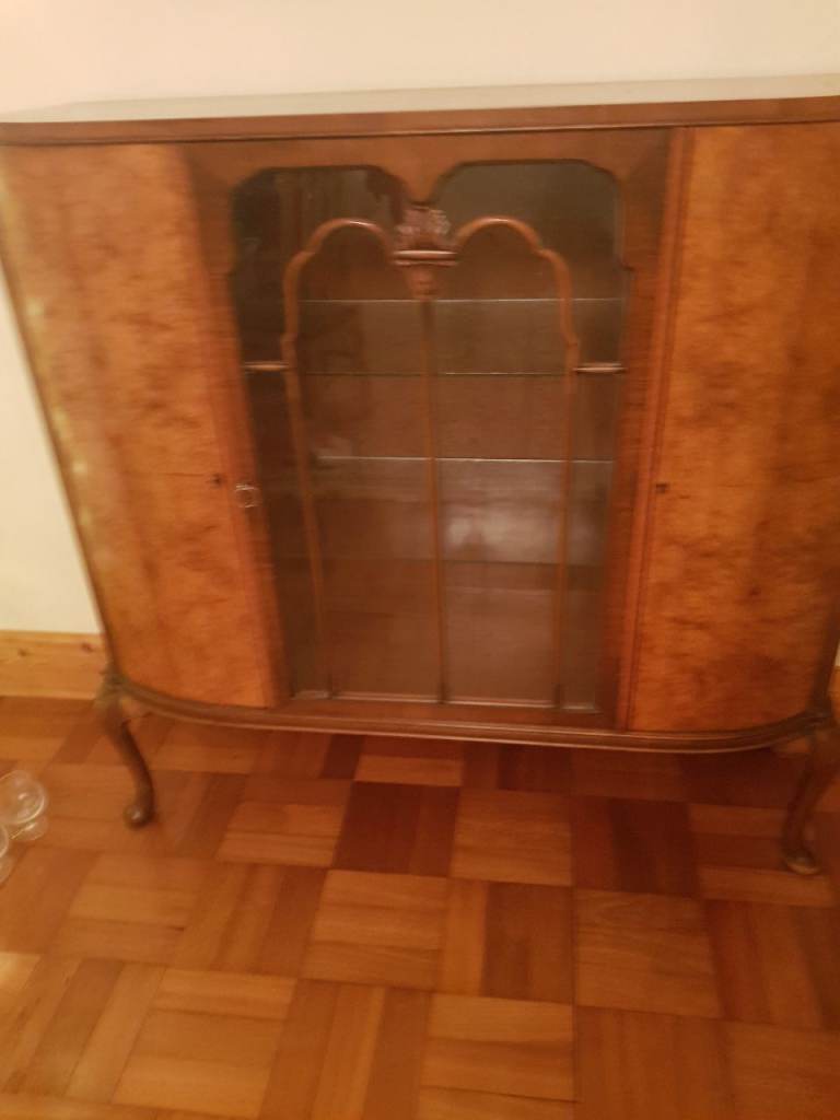 image for Victorian Burr Walnut Display Cabinet