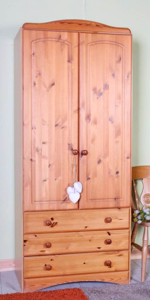image for Delivery Options  Budget Pine Wardrobe 3 Drawers Ideal Spare Room