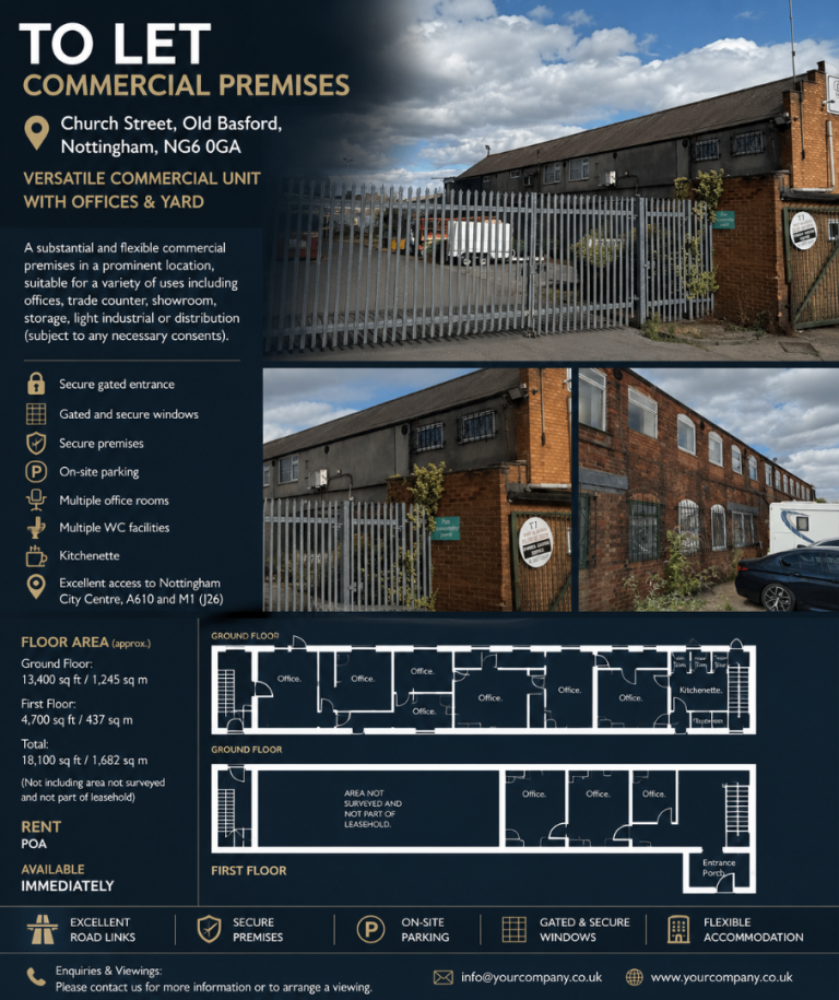 Commercial Unit To Let – Church Street, Old Basford, Nottingham, NG6 0GA