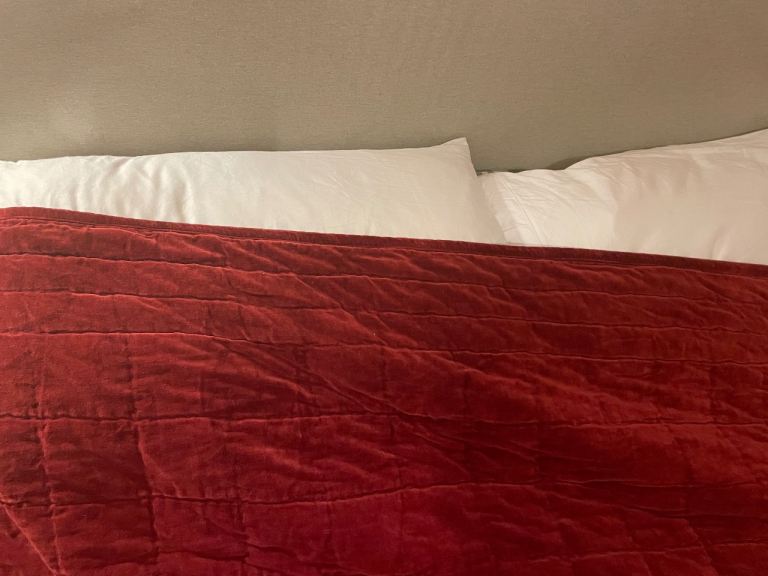 Extra Large Red Velvet Bed Cover - by ‘And So To Bed’