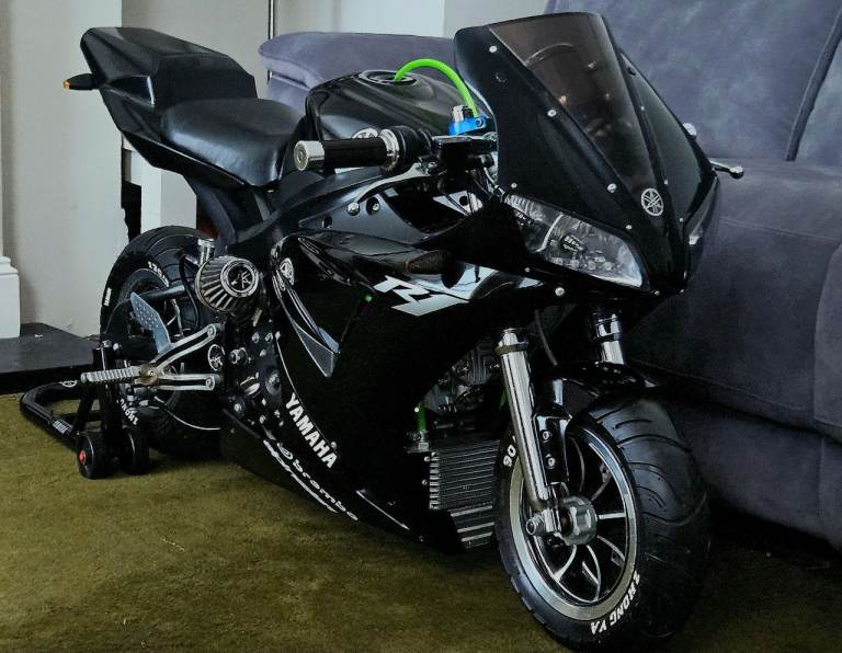  midi moto Yamaha YZF R1 replica black 4 stoke Super Pocket Motorbike 