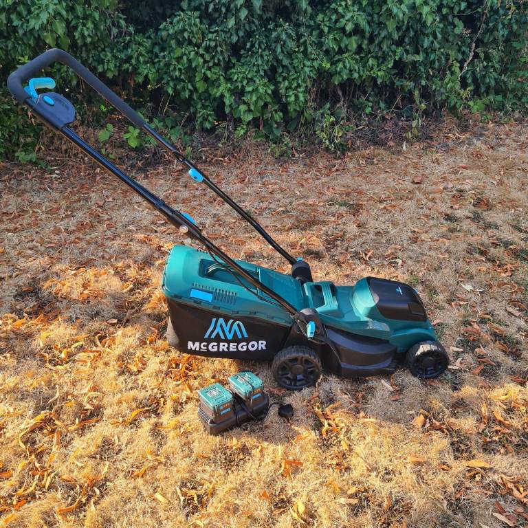 McGregor Cordless Lawnmower with Batteries and Charger – Good Condition