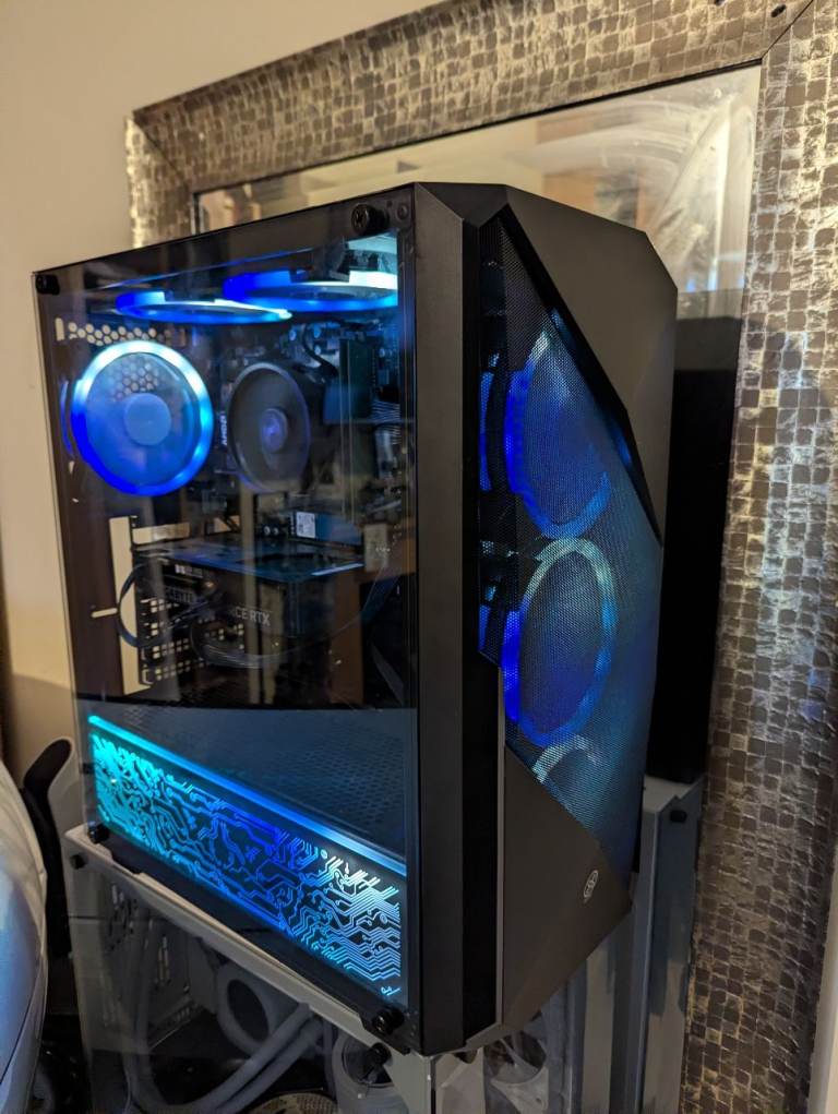 Gaming Desktop PC Tower with RGB Lighting - Good Condition