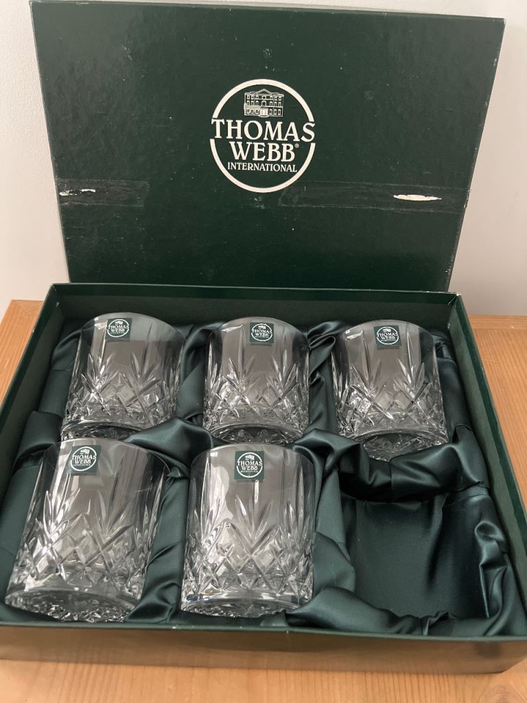 Vintage Thomas Webb Large whiskey tumblers