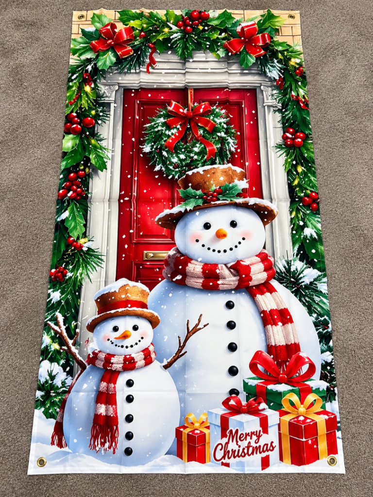 Christmas Snowman Door Cover Decoration – New